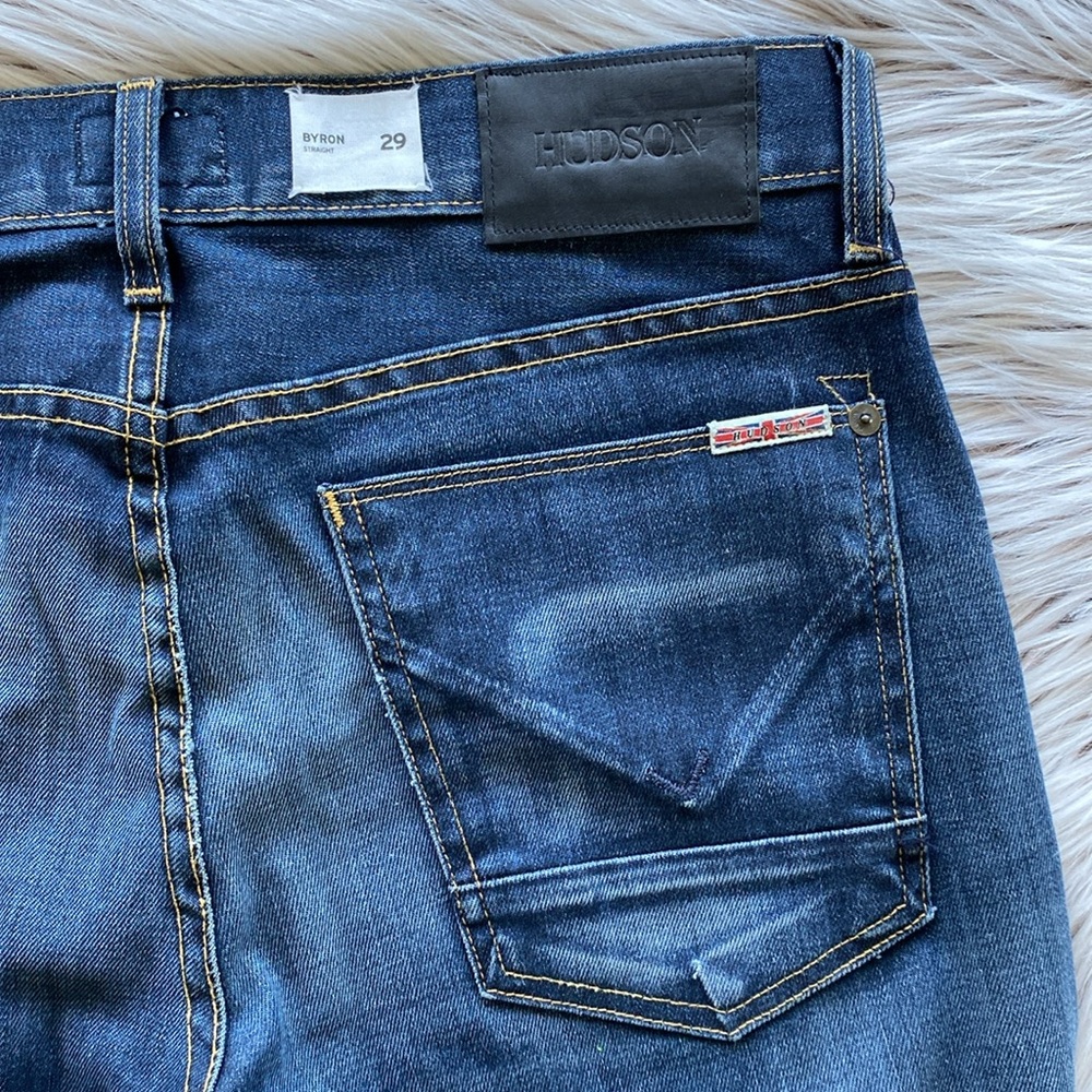 Hudson Byron Five Pocket Straight Dark Wash Jean Mens 29 x 34 - Picture 10 of 12